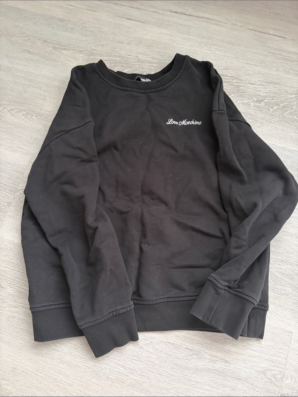 Love Moschino Black Sweatshirt with White Script Logo